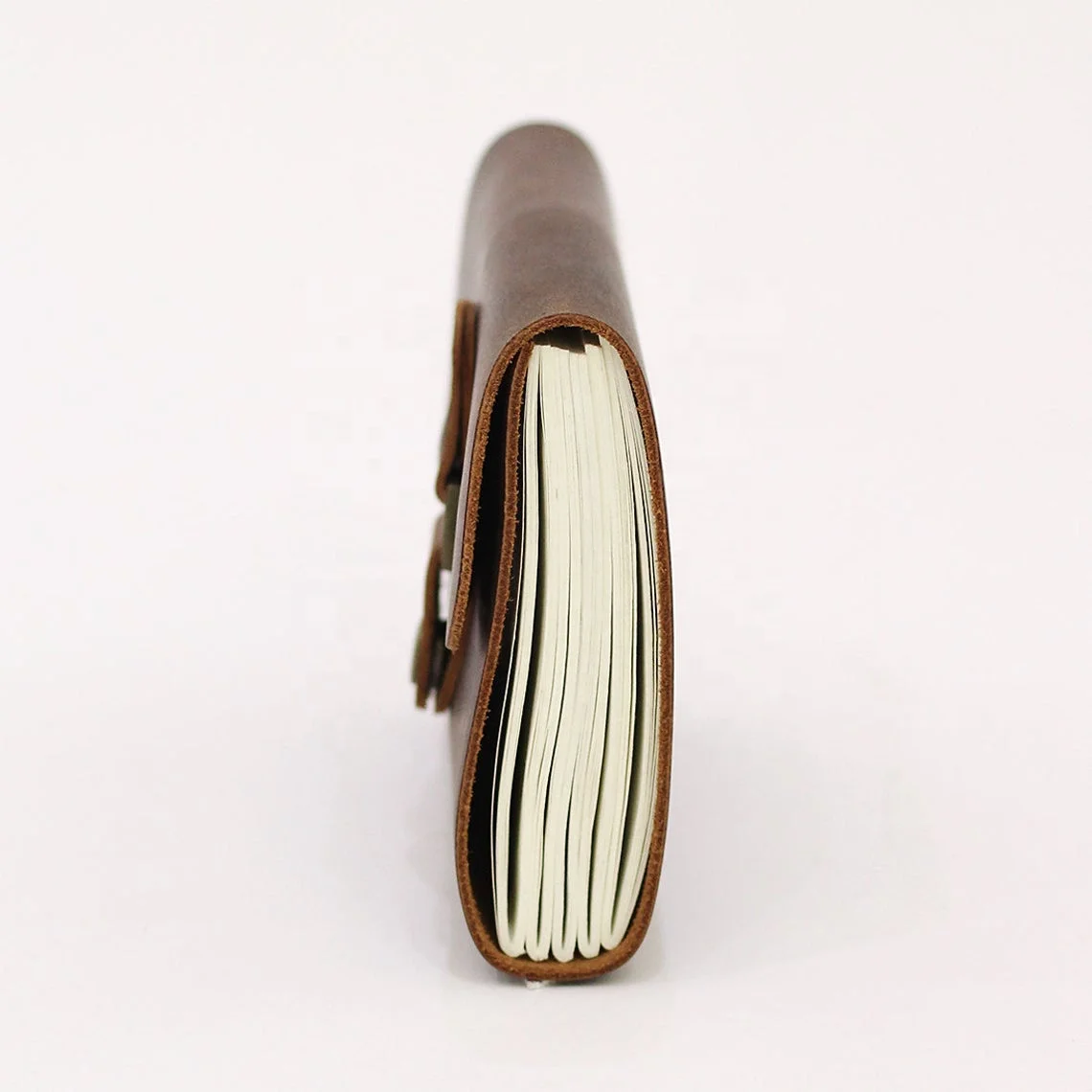 Rustic Leather Journal Notebook Vintage Leather Antique Snap Button Closure Travel Journal Dairy White Wood Free Paper