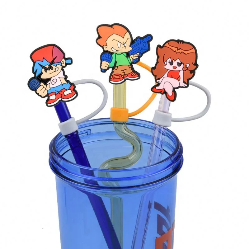 Peso Pluma straw toppers New karol G Reusable Straws Tips football Basketball Dust Toppers Covers Silicone Drinking