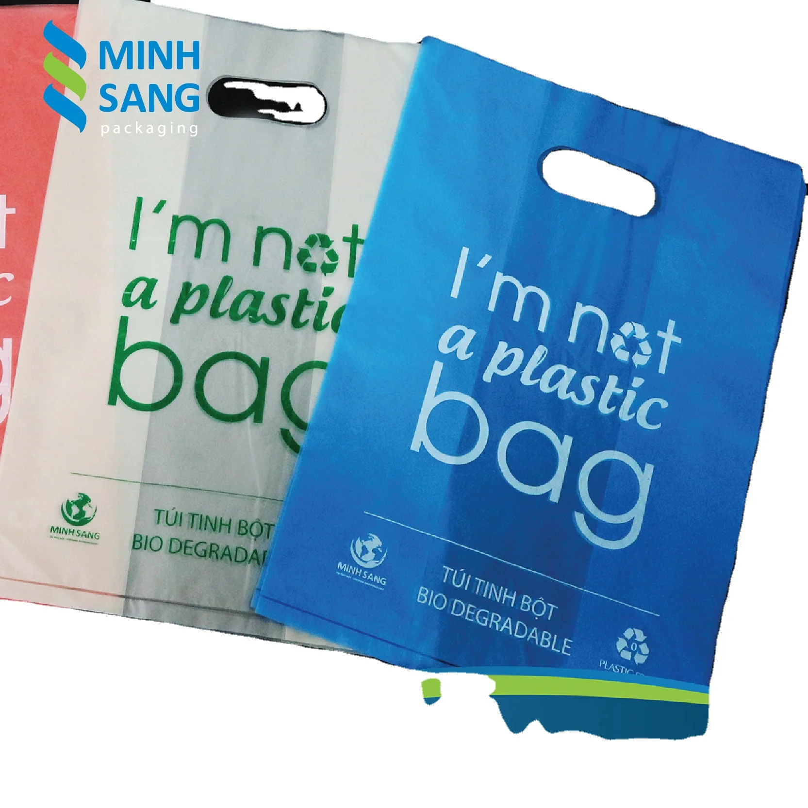 Biodegradable T-shirt Bag Custom Logo Printed Bag Poly Shopping Bag With Handle