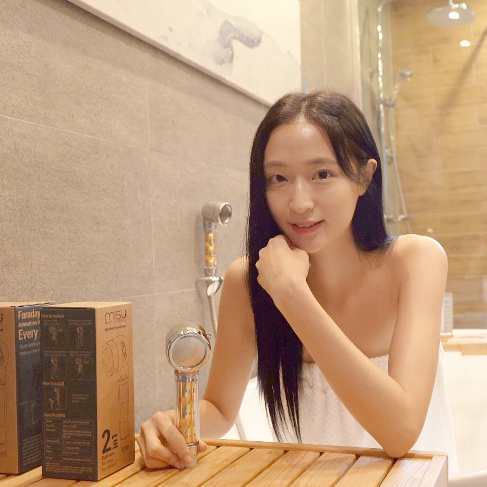 Made In Korea Best Selling Sterilization Antimicrobial Negative Ion emission filter shower head Handheld Shower head