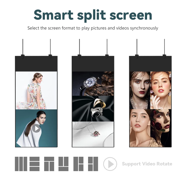 Retail Window Shopping Lcd Display Hanging Store Front High Brightness 37 43 55 Inch Ultra-Thin Screen