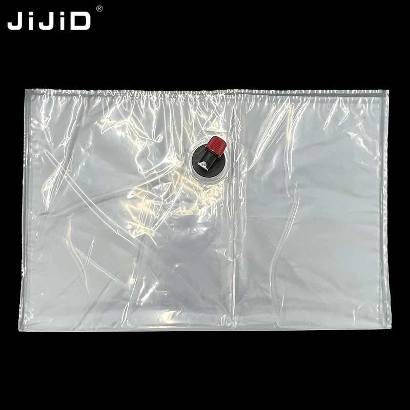 JiJiD Transparent BIB Bags 3L 5L 10L 20L Liquid Dispenser Foil Pouches with Butterfly Valve Beverage Water Wine Juice Storage