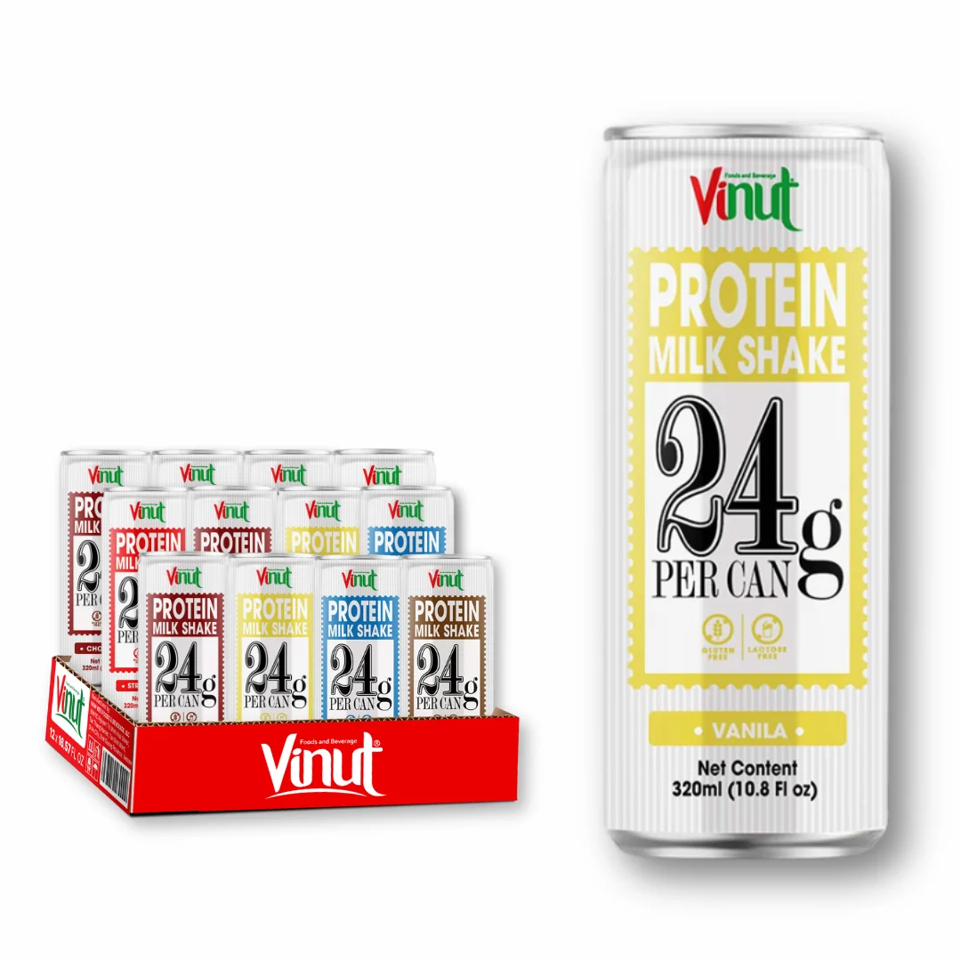 Protein Milk Shake Banana 330ml VINUT Manufacture  Wholesale Best Price 20g Protein 0g Sugar Free Sample Private Label OEM/ ODM