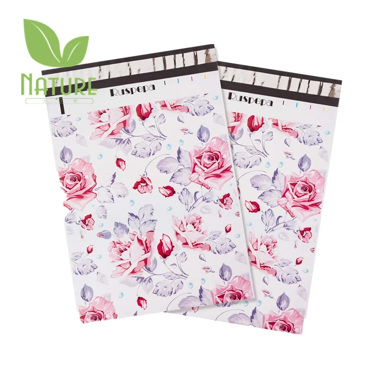 tearproof strong self adhesive sealed tape pink courier bags custom polyester mailers envelope plastic packaging mailing bag