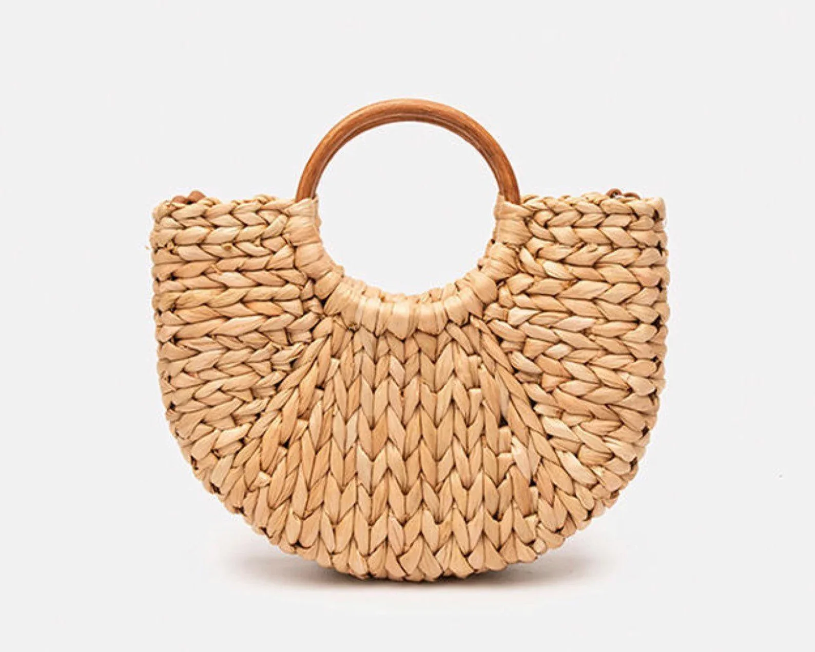 Cheap Price OEM Wholesale Portable Waterproof Woven Half Moon Straw Rattan Bag Bag Beach For Women