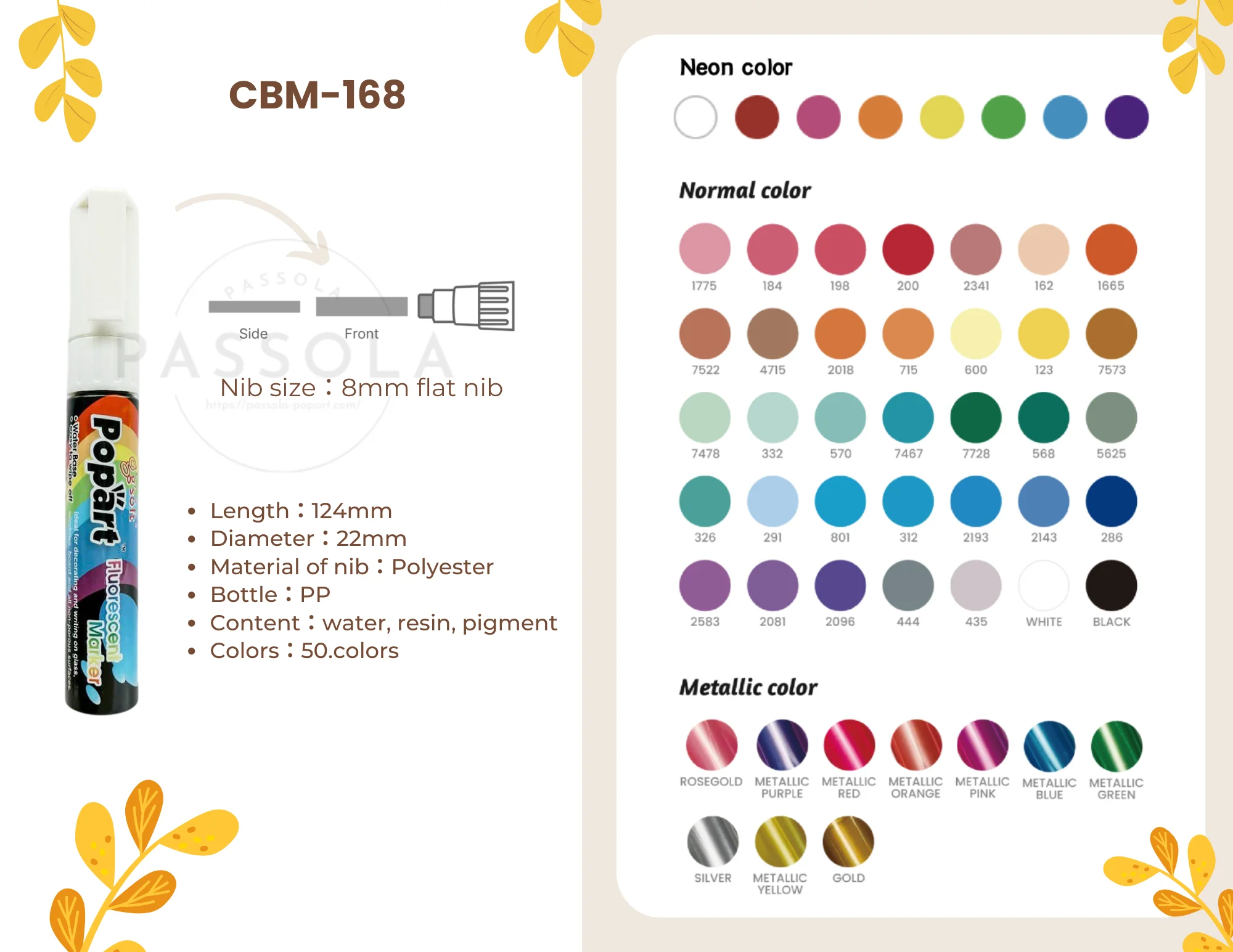 Factory Selling  Parallel Flat Tip Water based Erasable Liquid Chalk Fluorescent Pen 50 colors