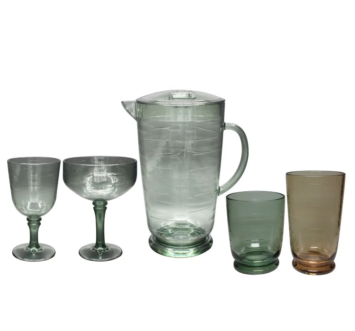 Plastic Tableware Set With Water Pitcher And Drinking Cup