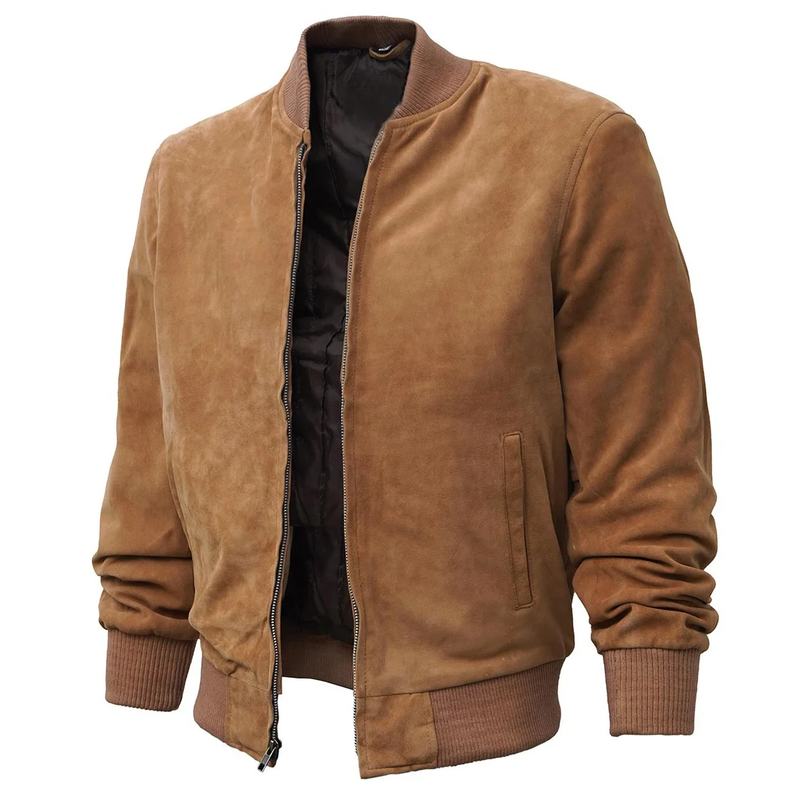 Реальное качество OEM сервис индивидуальный дизайн модные мужские куртки-бомберы алькантары