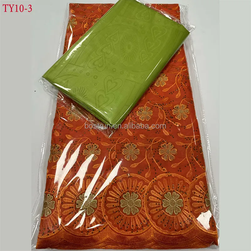 TY10  Swiss Voile Lace In Switzerland 2024 High Quality 100% Cotton Fabric With Bazin Rich Original Women Wedding Gown Material