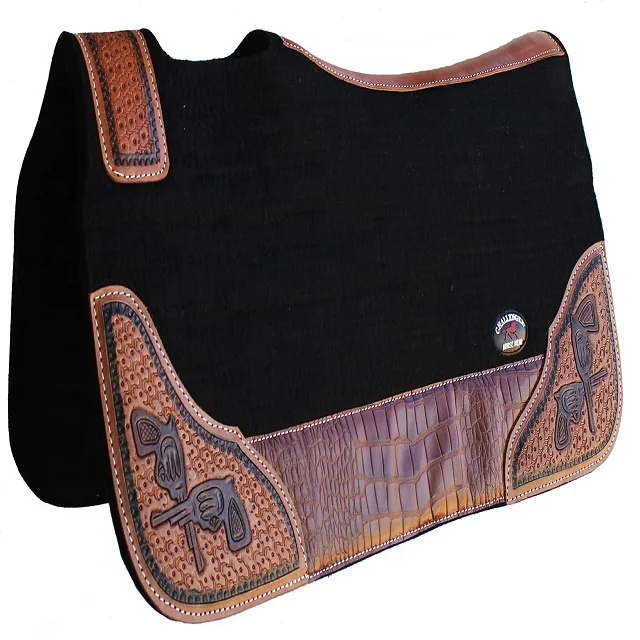 Wholesale Custom Horse Equestrian Saddle Pad Blanket wool Equipment riding racing equipment accessories all seasonal fleece felt