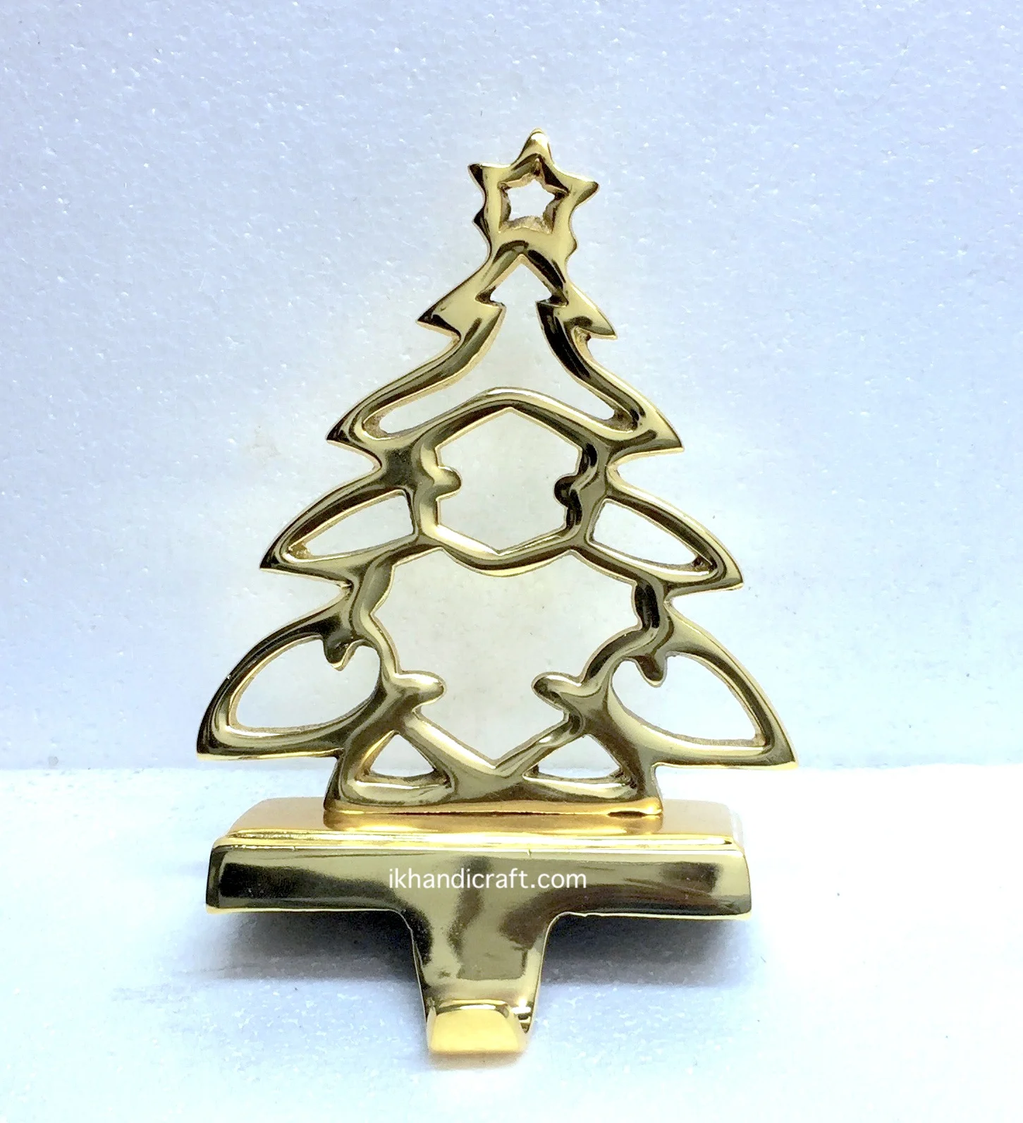 Manufacture Wholesale Custom Decoration Metal Christmas Stocking holder for Fire Place with Gold Rose Gold  Glitter platting