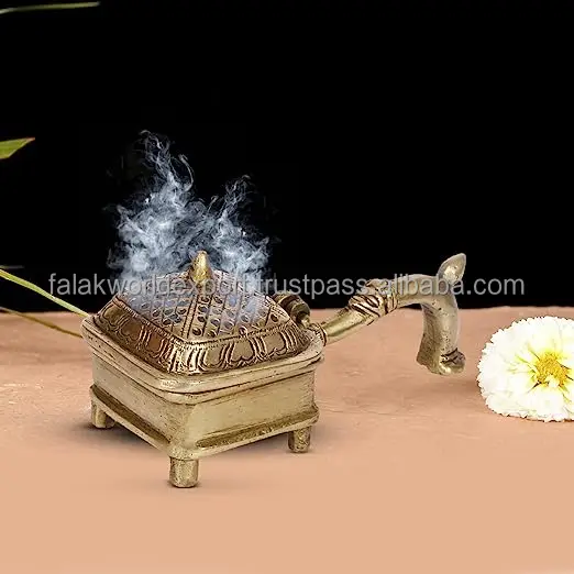 Высококачественный 100% держатель из натурального дерева уникальный дизайн красивый латунный Dhopp Dani для храмового домашнего использования экспортируется мира фалака