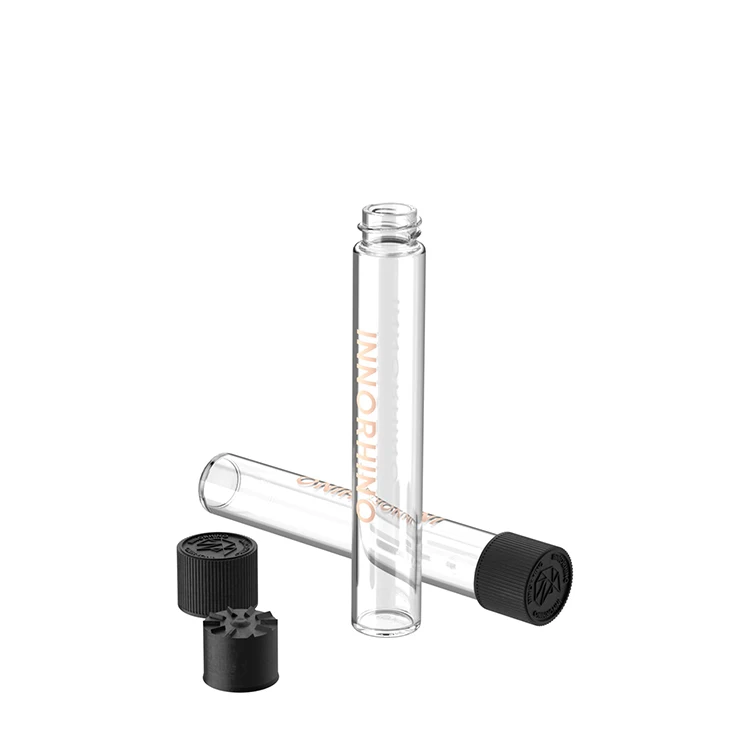 Child Resistant Pre Rolls Custom Thread Flat Bottom Glass Vial Tube bottle With Screw Lid