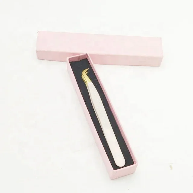 Diamond Grip Nude Powder Coated Tweezers For Eyelash Extension Curved Tweezer Solid Stainless Steel Eyebrow Tweezer Custom Logo