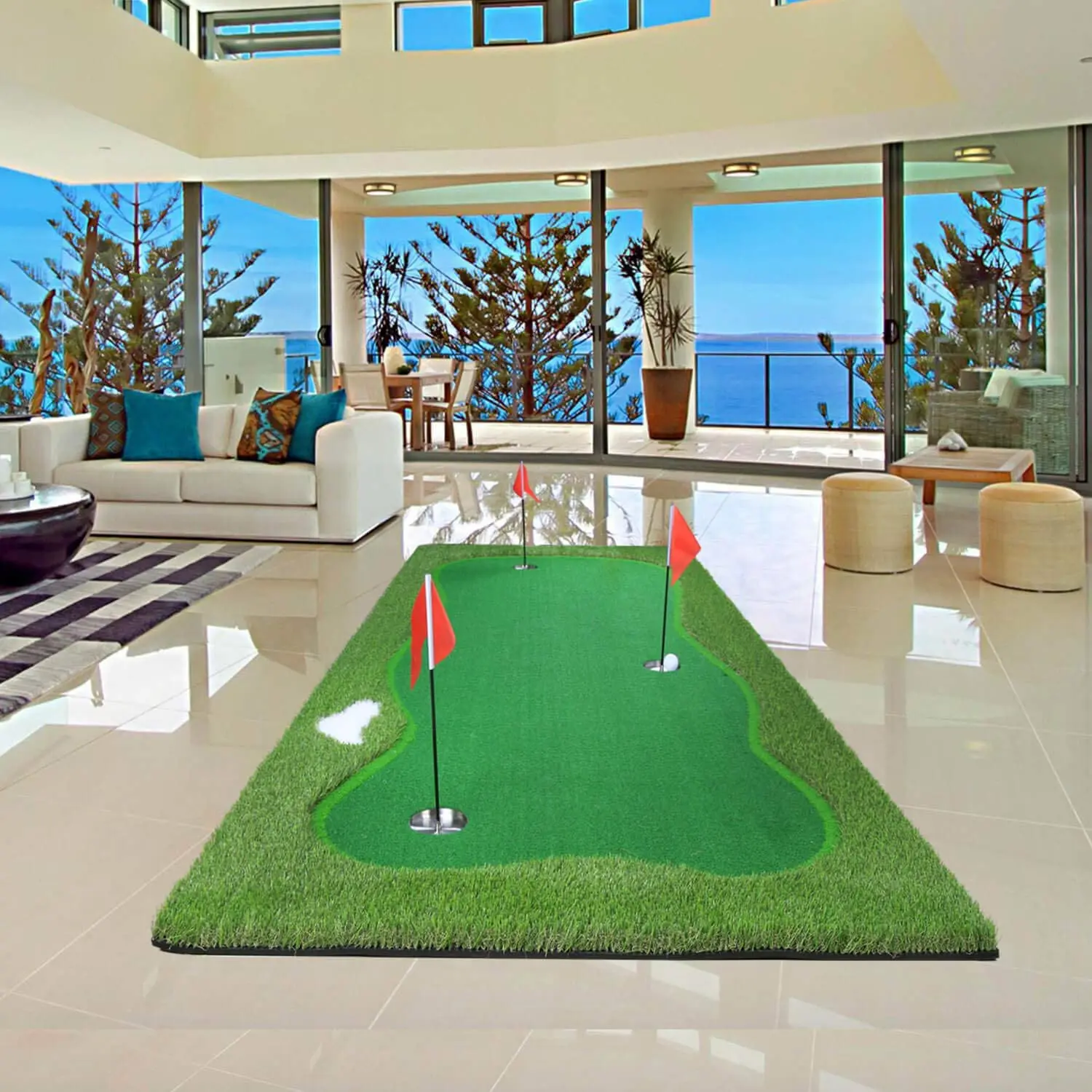 GP Custom Logo Indoor Outdoor Home Putting Green Training Aids Golf Trainer Grass Putting Mat