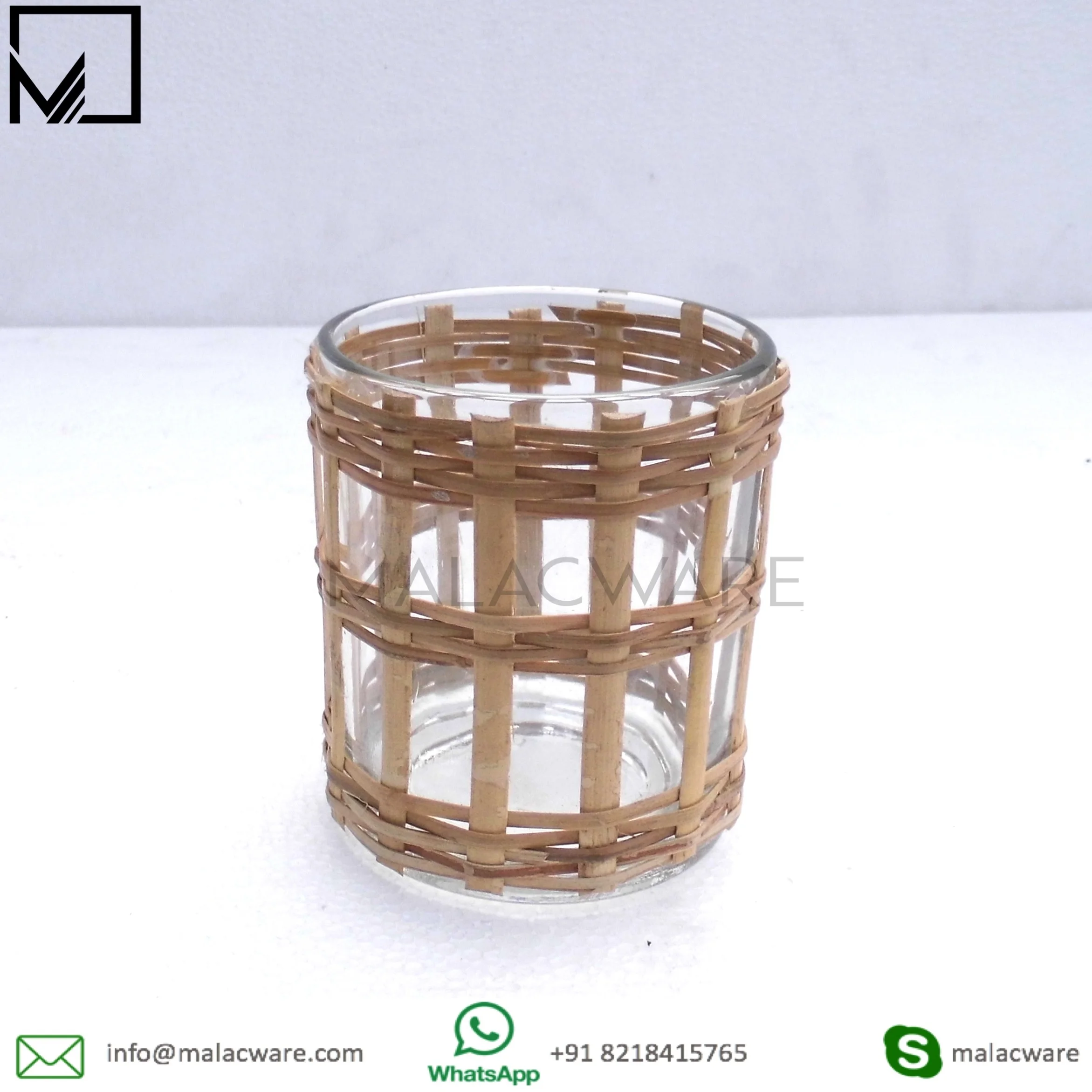 Handmade Use High Quality glass bamboo made hotel  wedding usable decorative logo engraving vase and planter