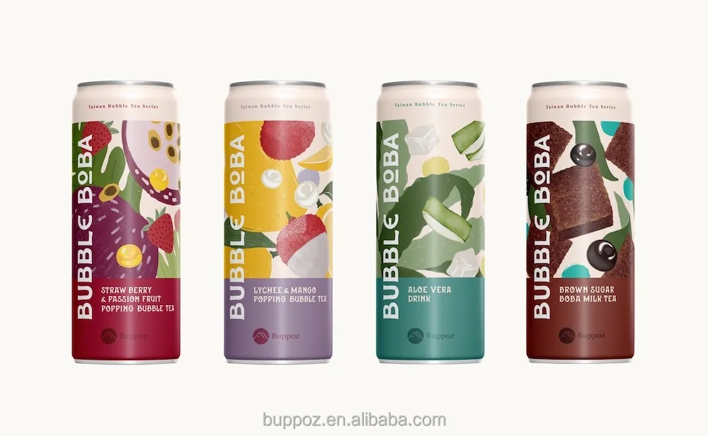 Lychee Mango Canned Popping Boba Juice Tea