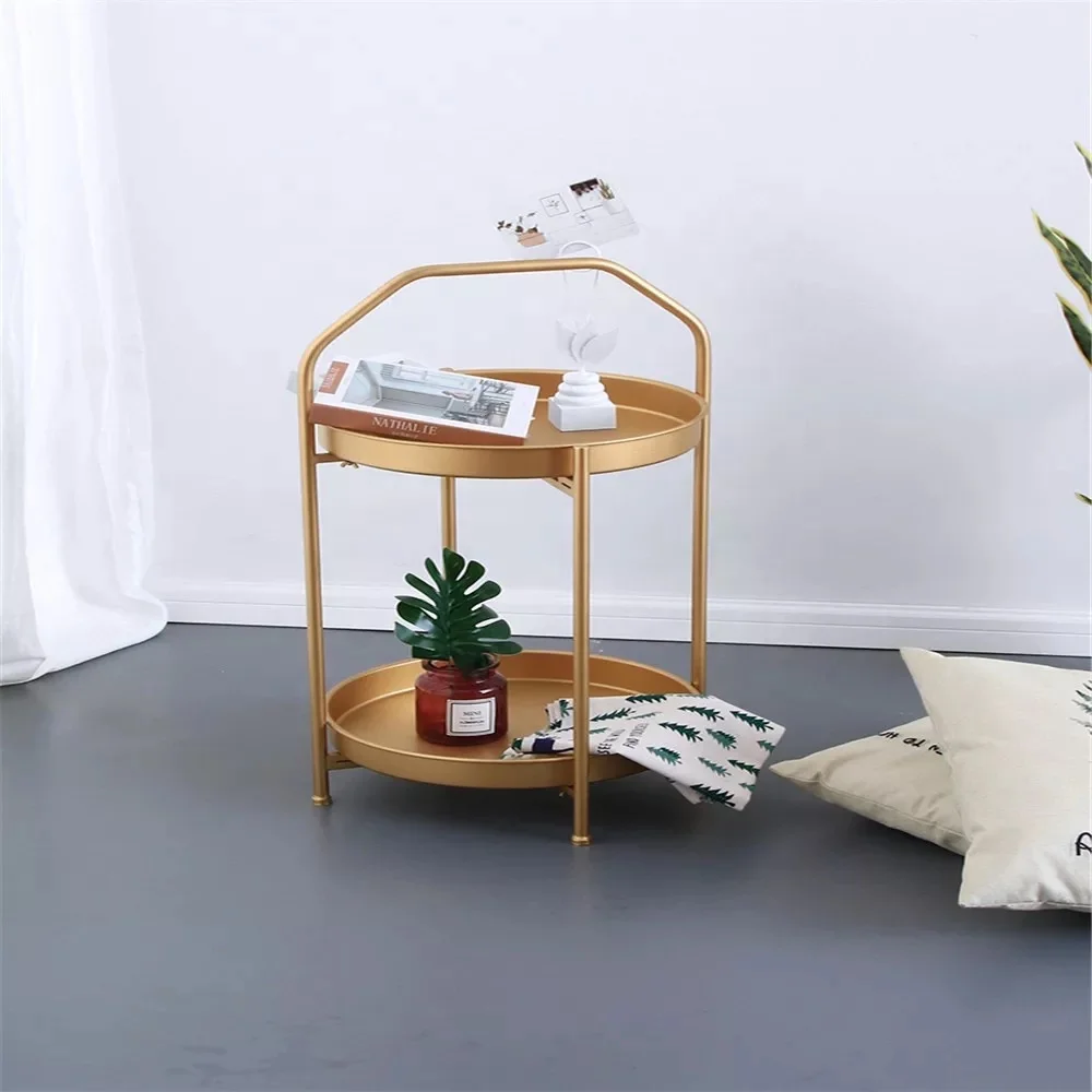 Side Table With Matt Brass Finish