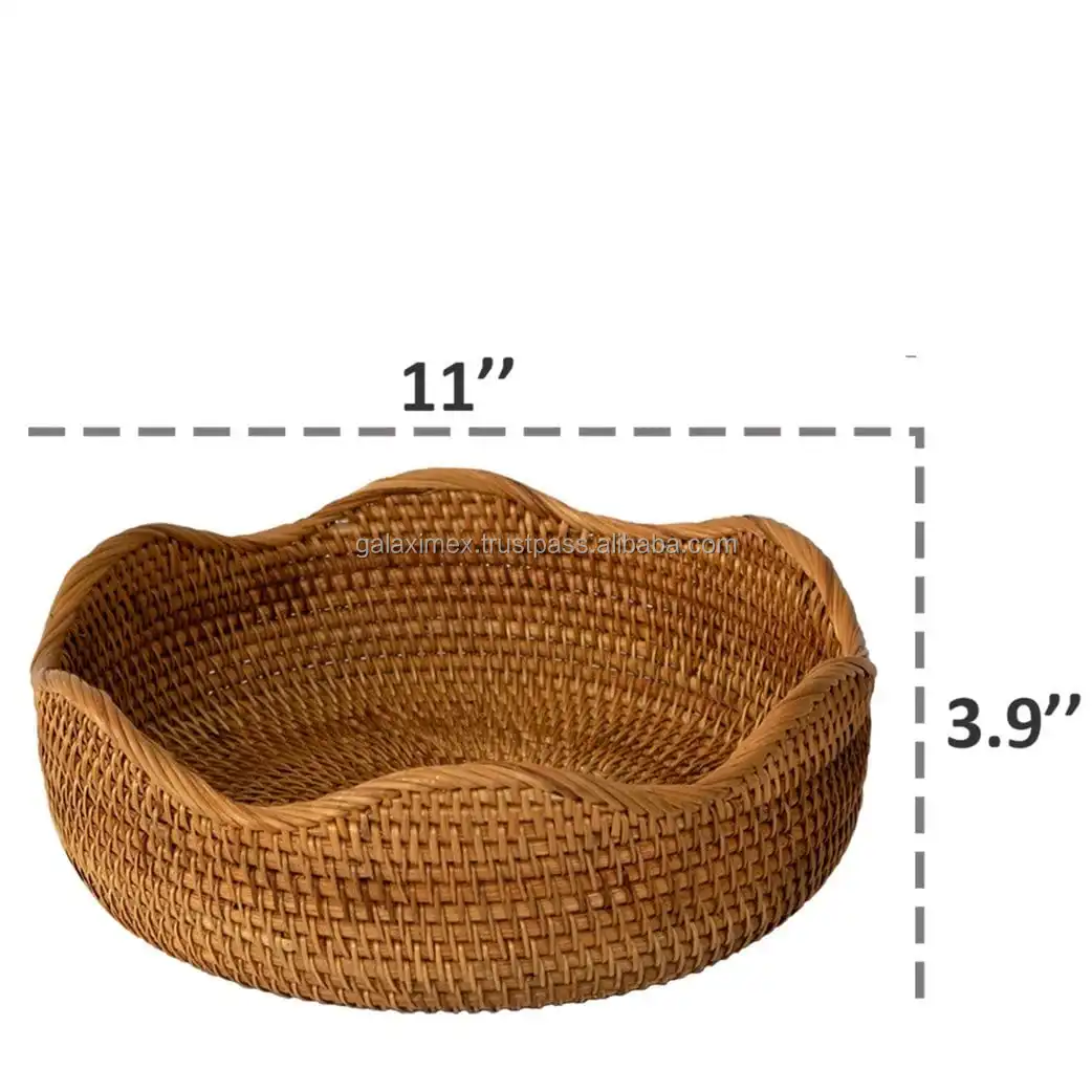 Коричневая корзина для хранения из ротанга плетеные лотки фруктов корзины кухонный Органайзер кухонные аксессуары