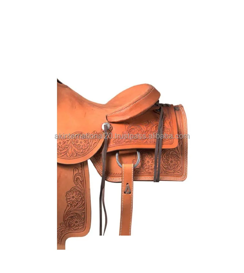 Latest Design Reasonable Price Horse Western Saddle Cutting Trail Pleasure Leather Saddle With Tack Set Product From India