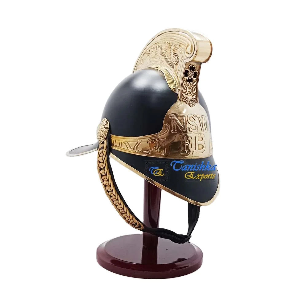 NSW Brass Antique Fireman Helmet Victorian Officer Firefighter Fire Fireman Armor Helmet With Liner