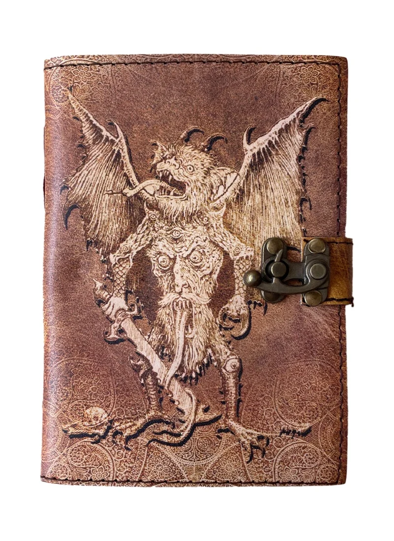 Leather Journal Dragon Retro Collage Design Man DND Handmade Cotton Vintage Paper Notebook & Sketchbook Drawing planner Diary