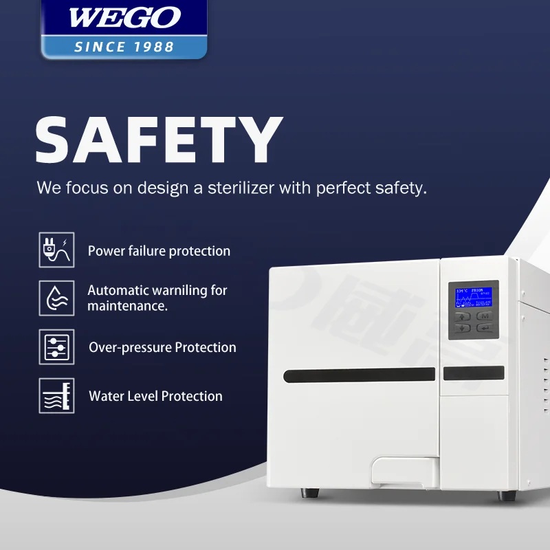 WEGO 18L Table Top Autoclave Vacuum drying Class B Dental Autoclave with Printer