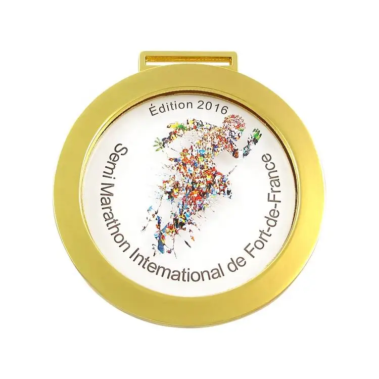 New Custom Design Honor Of Crystal Glass Personalized Blank Medal With Printing 3D Laser Engraved Ribbon