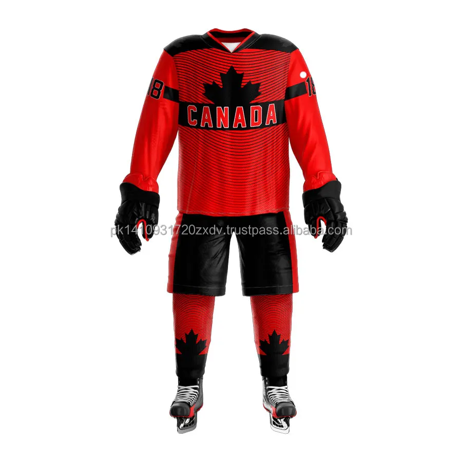 
2021 Custom Ice Hockey Jersey Dye Sublimation Jersey Hockey uniform Classic Ice hockey jersey Team Clubs League Embroidery 