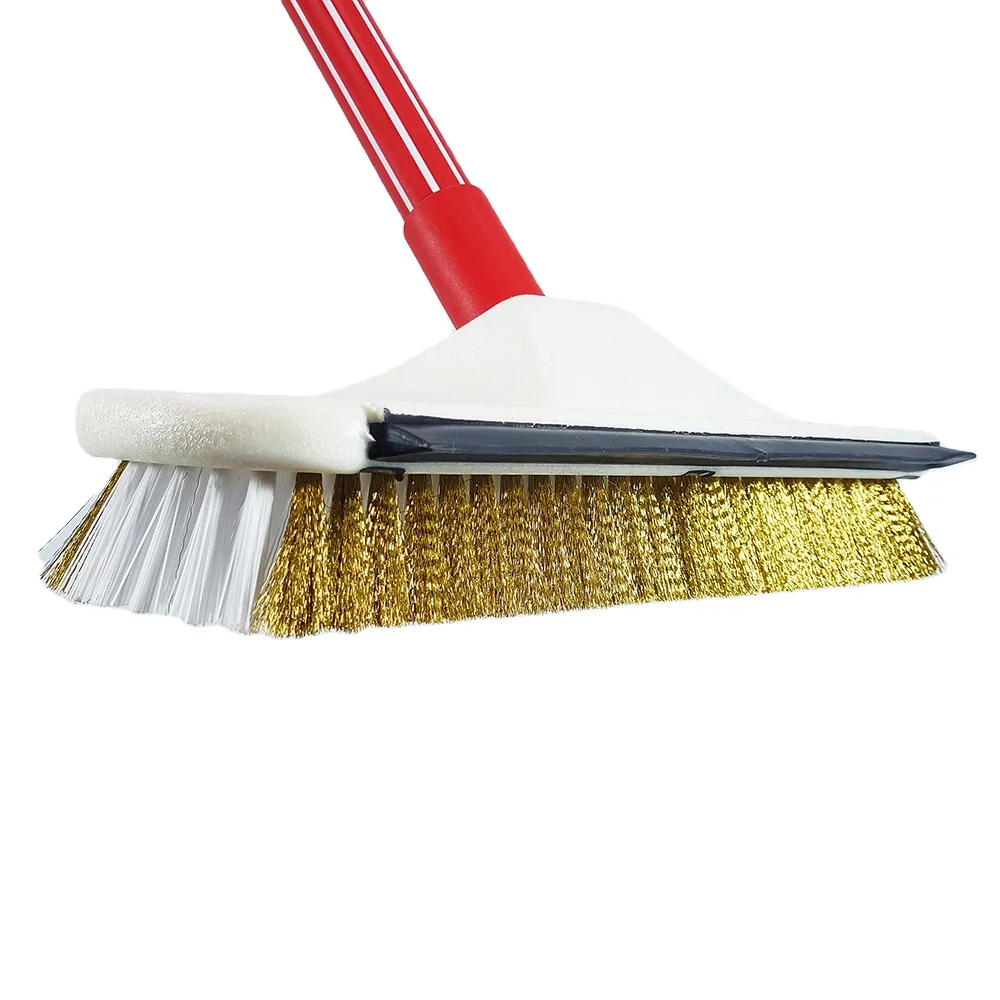 
Anchor Super Big Brass Wire Broom With Steel Handle and Squeegee For Heavy Duty Outdoor Cleaning 