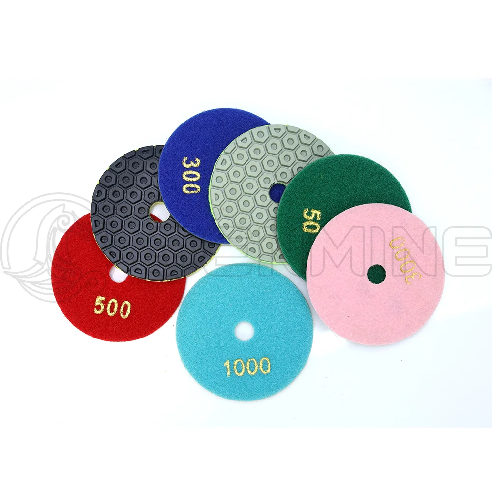 4 inch 50-3000 grit dry diamond polishing pad for stone Grinding Discs Granite Marble Stone Concrete Floor Polishing Pads