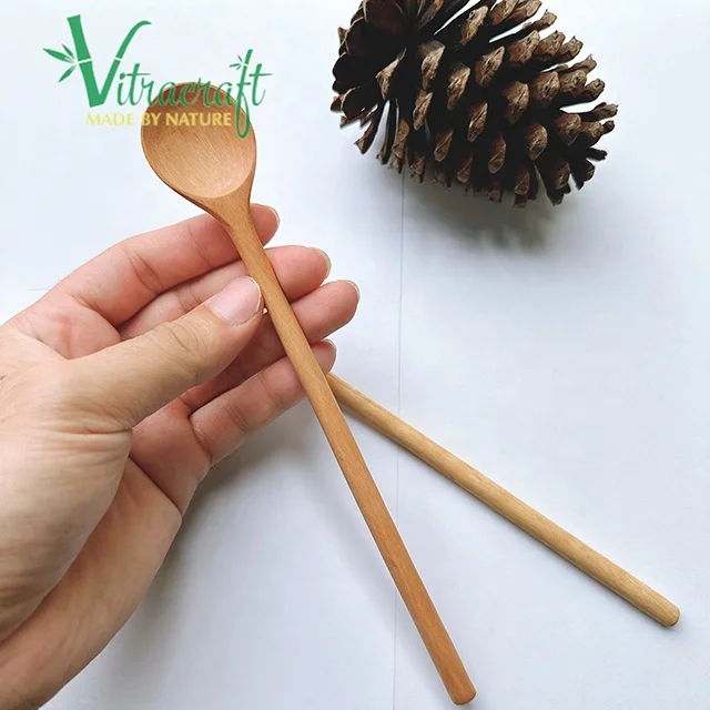 Handmade long-handled wooden spoon Spoons for serving food and drinks A gift from nature Size 20cm