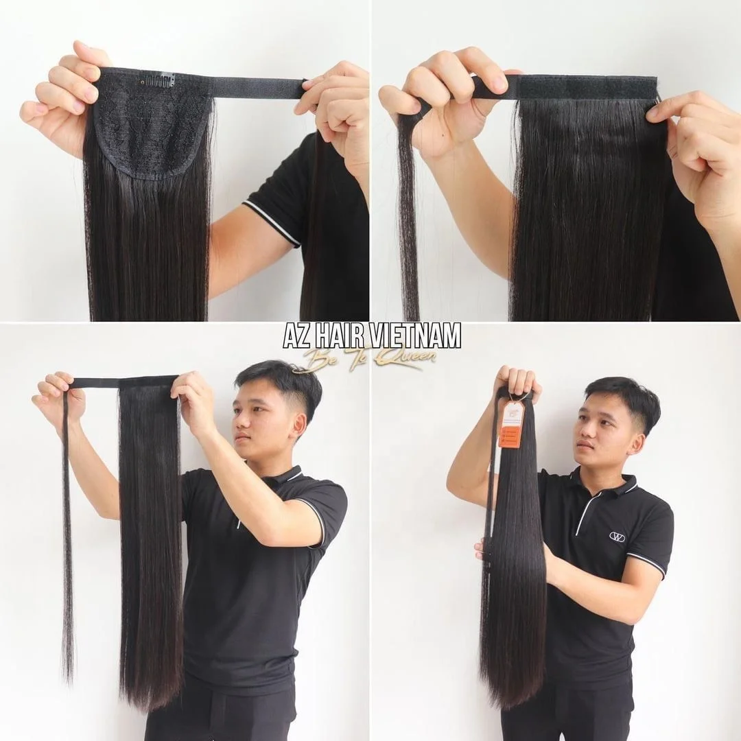 Premium quality Wholesale Price cheap 100% natural hair extension Pony Tail in hair virgin hair