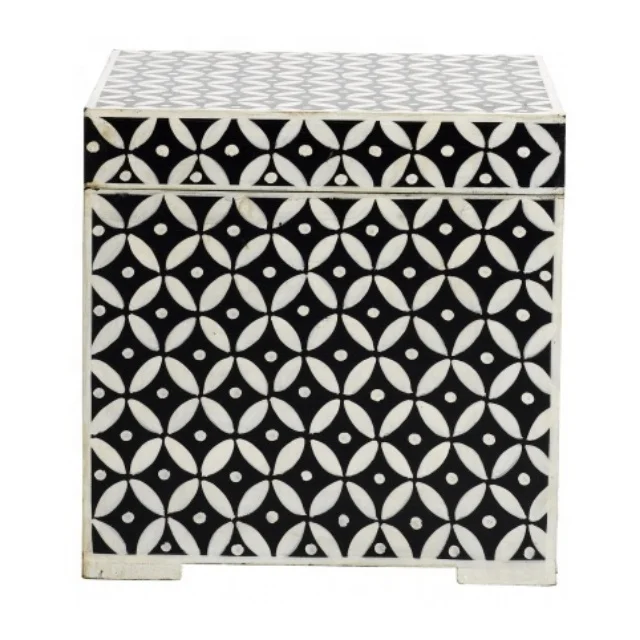 super Quality MDF Bone Inlay geometry pattern Serving storage box  for used export sell and shop
