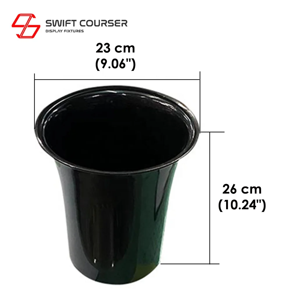 Exhibition Decoration Round Nursery Black Garden Plastic Flower Cone Pots