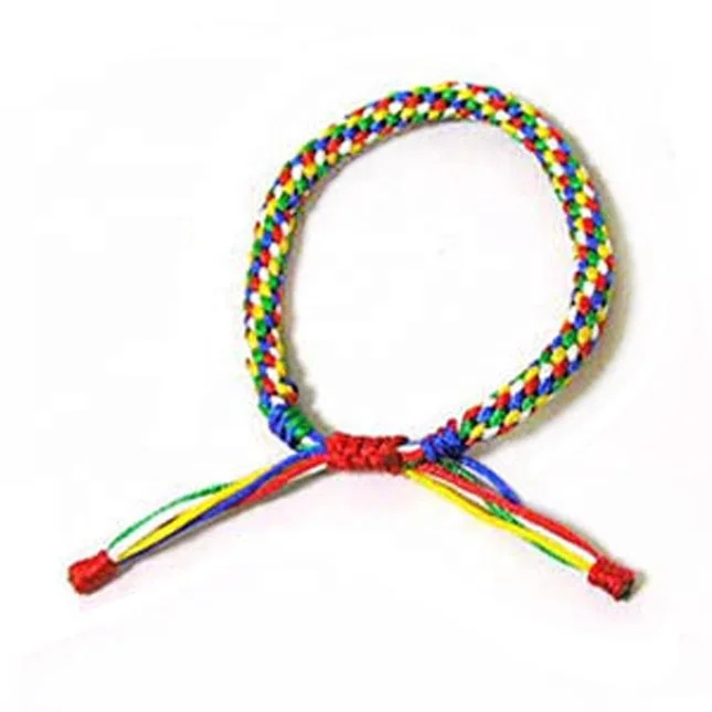 Lucky bracelet five color cord fashion bracelet braided hand made rope Christmas gift trendy adjustable knotted jewelry