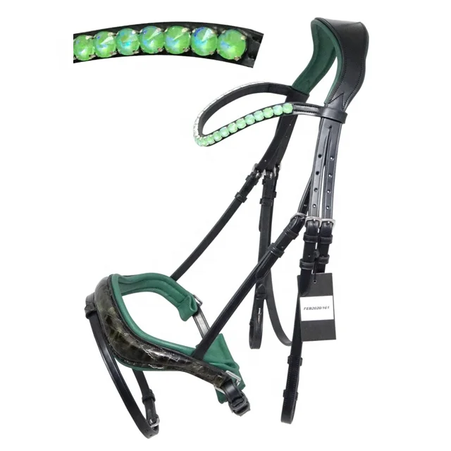 Horse Mexican Brown Leather Bridle crystal decorative.