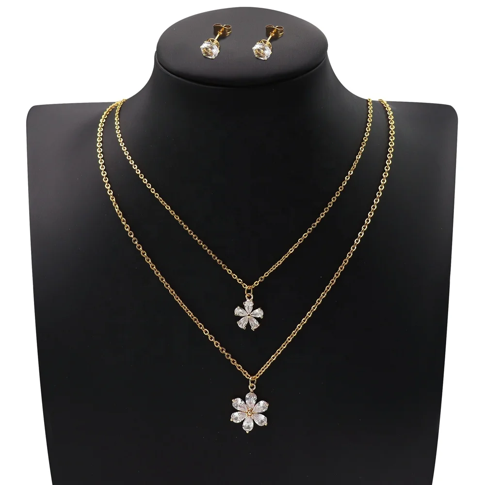 Stainless Steel Pearl Chain Hollow Heart Round Fashion Jewelleries Ladies Jewellery