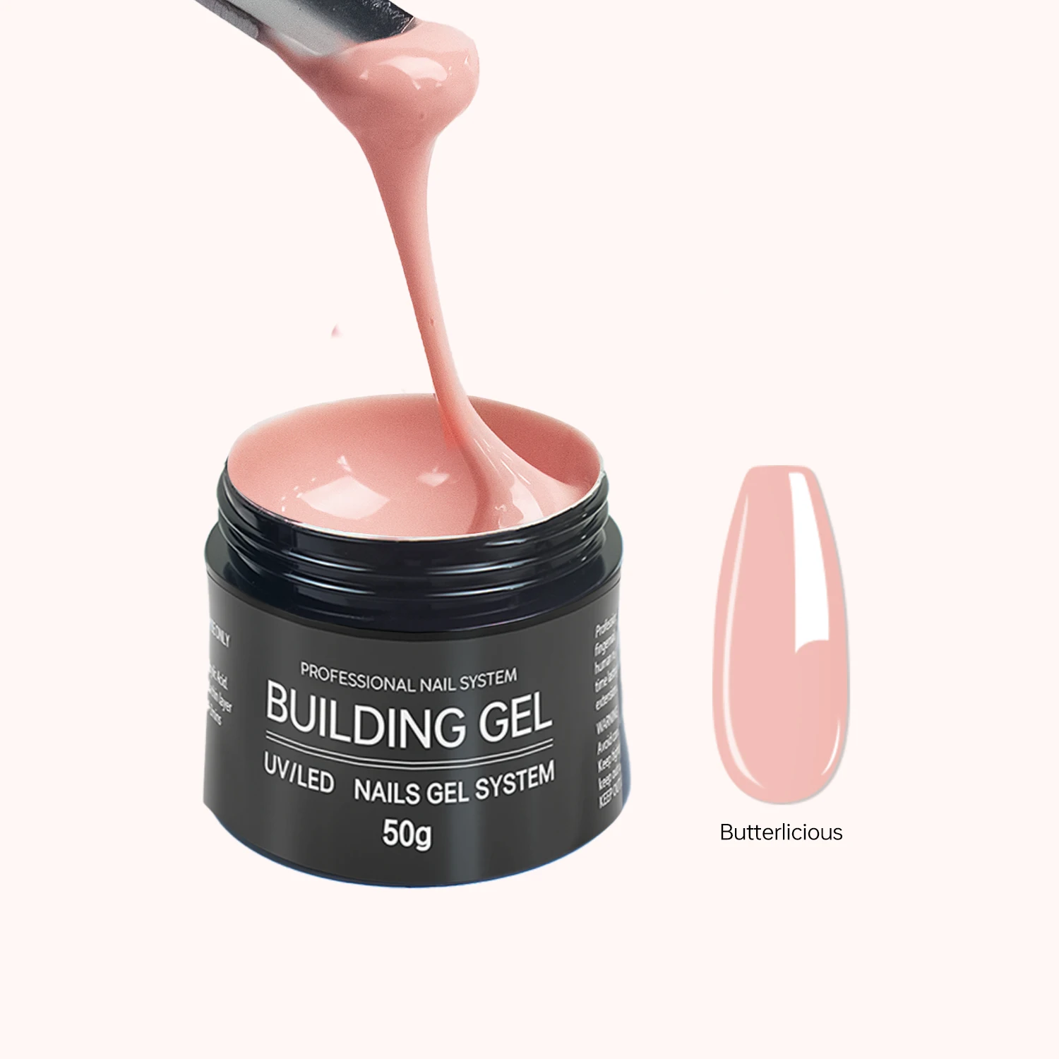 50g Building Gel Nails Clear Nail Strengthener Nail Extension Hard Gel Long Lasting High Effects Soak Off Gel in a Jar