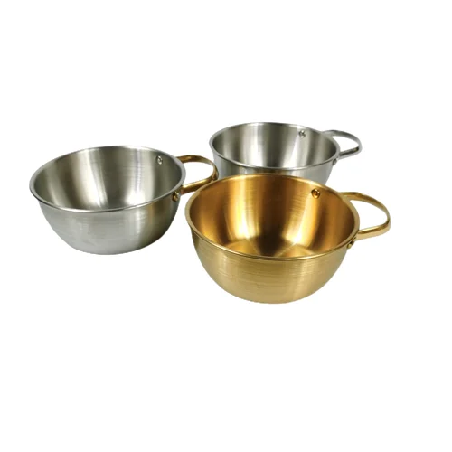 High quality Korean thickened stainless steel double gold ear ramen pot mini hot pot  stainless steel instant noodle pot
