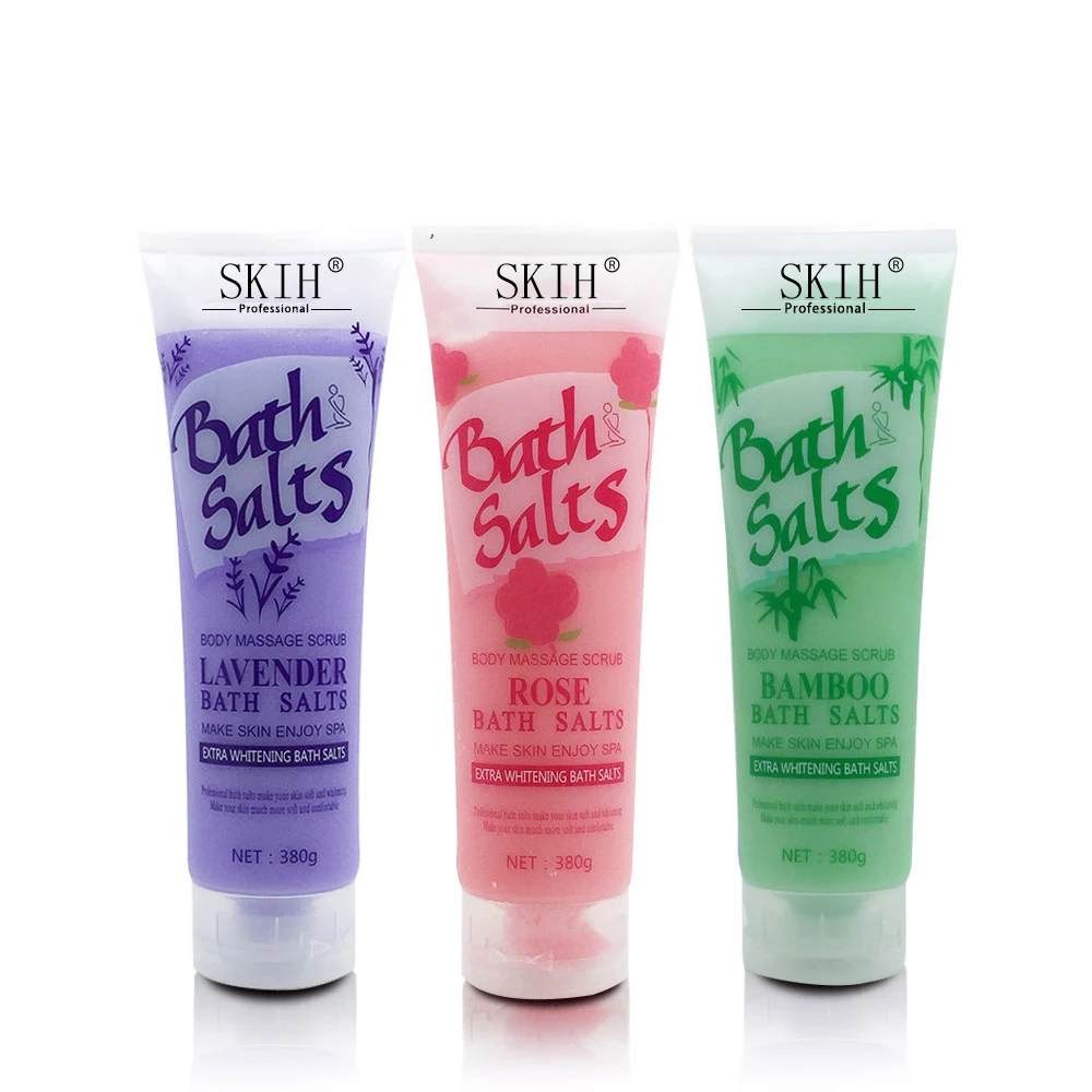 SKIH Private Label Natural OrganicLavender & Rose & Bamboo Bath Salts Whitening Exfoliating Fruit Sugar Body Scrub