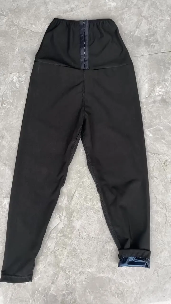 Women with Breasted Sweat Pants High Waist Fat Slimming Shorts Compression Thermo Workout Exercise Body Shaper Tights Sauna Suit