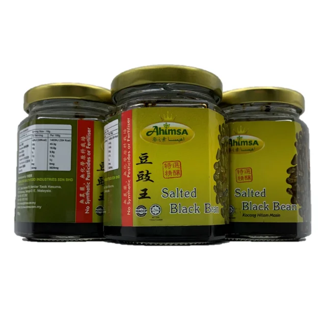 Pure Natural Salted Black Bean Paste Sauce [Ahimsa Vegan/Vegetarian/Plant-based Black Bean Sauce] Bottle Condiment