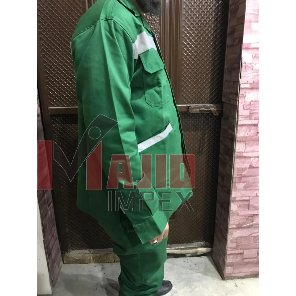 Safety coverall custom logo construction workers high visibility reflective cotton overall work suit work clothes