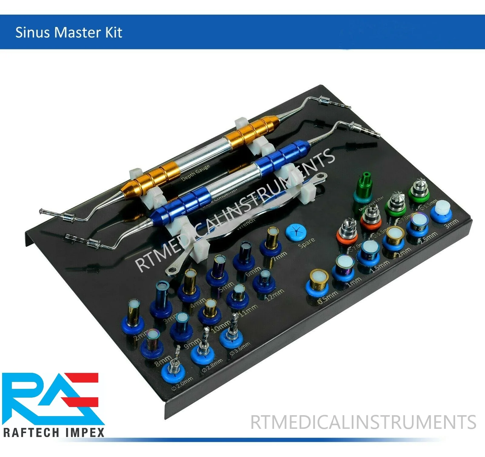 33 pieces Advanced Dental Implant Surgery Instruments Sinus Surgical Kit Dental Drill Guide and Implant Positioning Kit Titanium