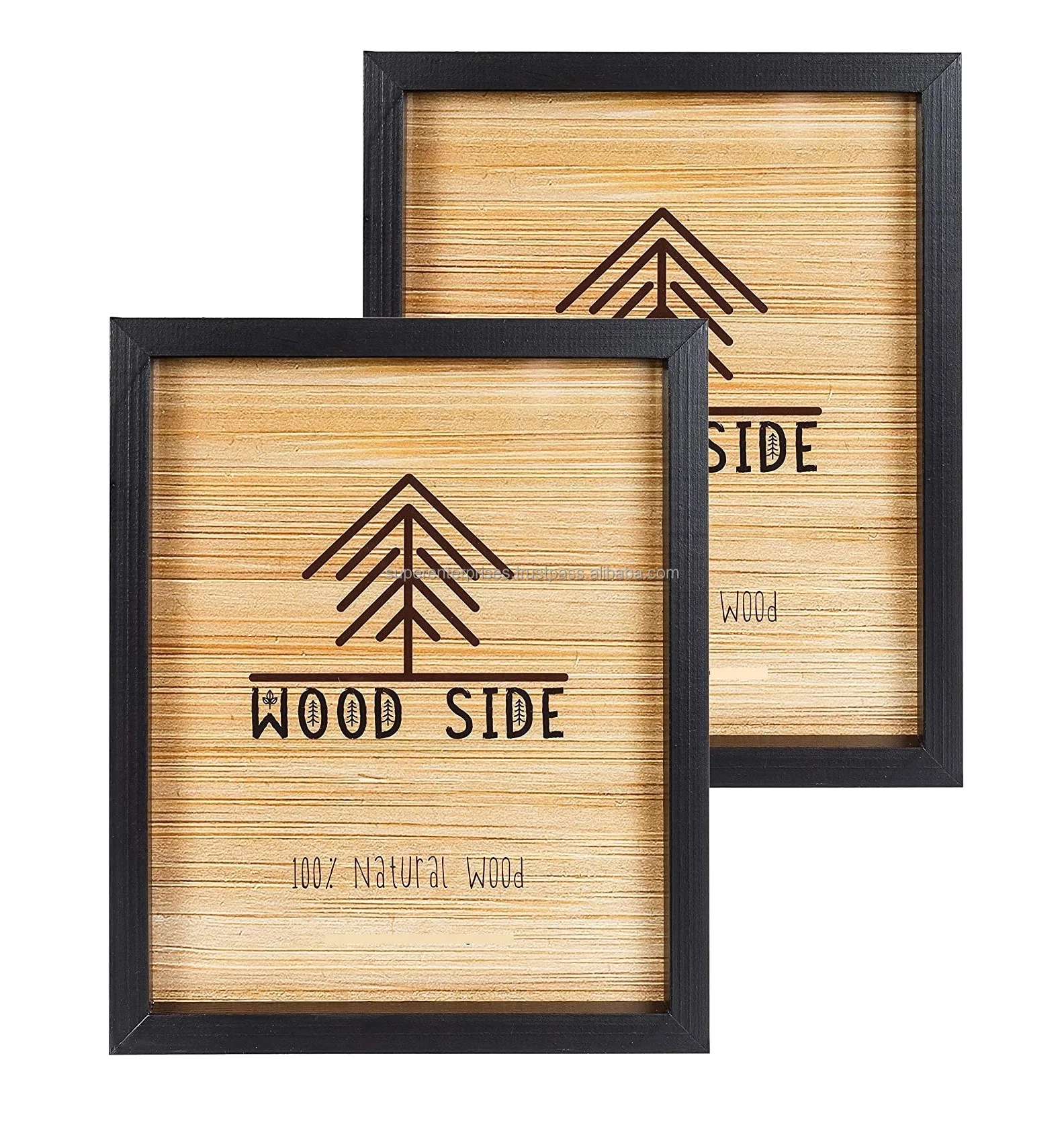 Natural Wooden Photo Frame Multiple Theme Design Custom Logo Design Available