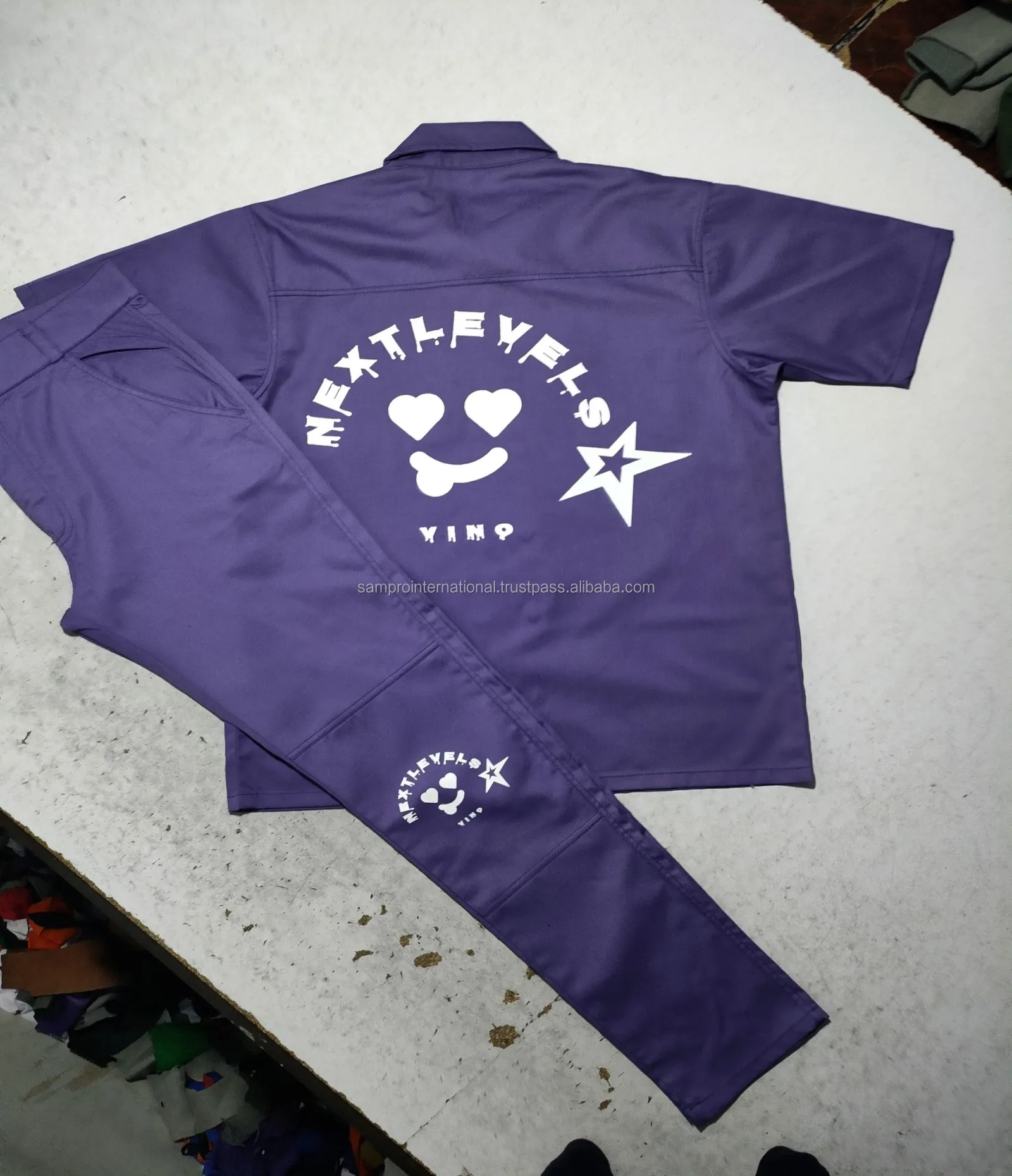 Wholesale new Arrival Custom cotton polyester workwear dickie suit for men Working Uniform 2 Piece pant work shirt outfits set