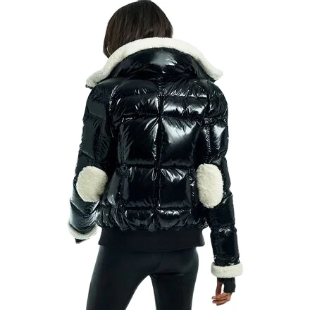 Premium Supplier Winter Quilted Down Jacket Waterproof Shiny Black Cropped Puffer Jacket Women