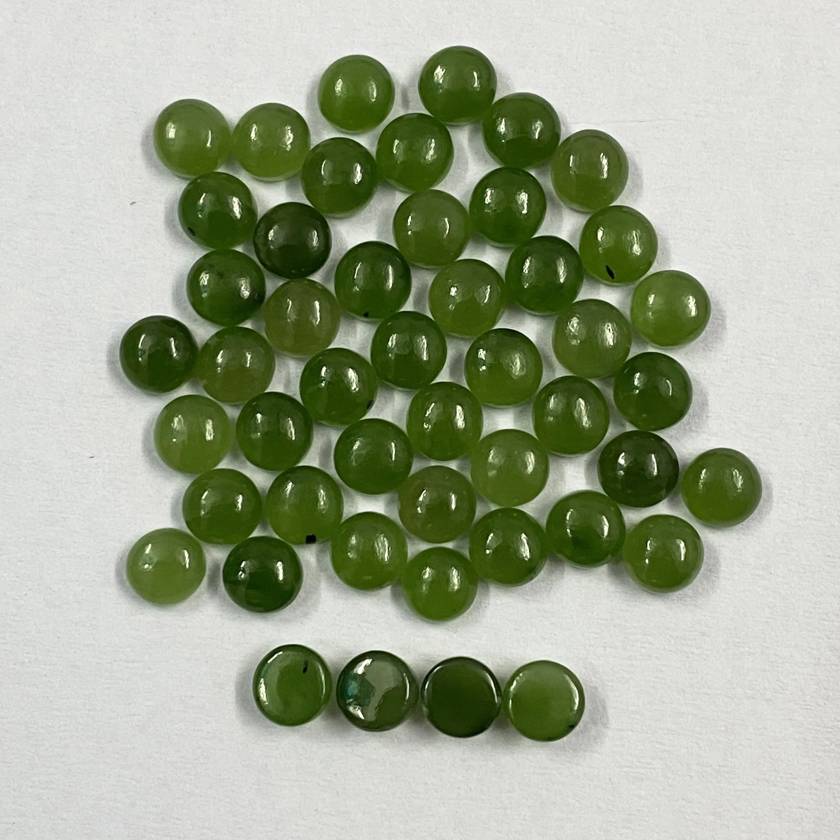 Best Selling Green Nephrite Jade 6mm Round Flat Cabochon 100% Natural Gemstone Wholesale Factory Price Shop Online From Supplier