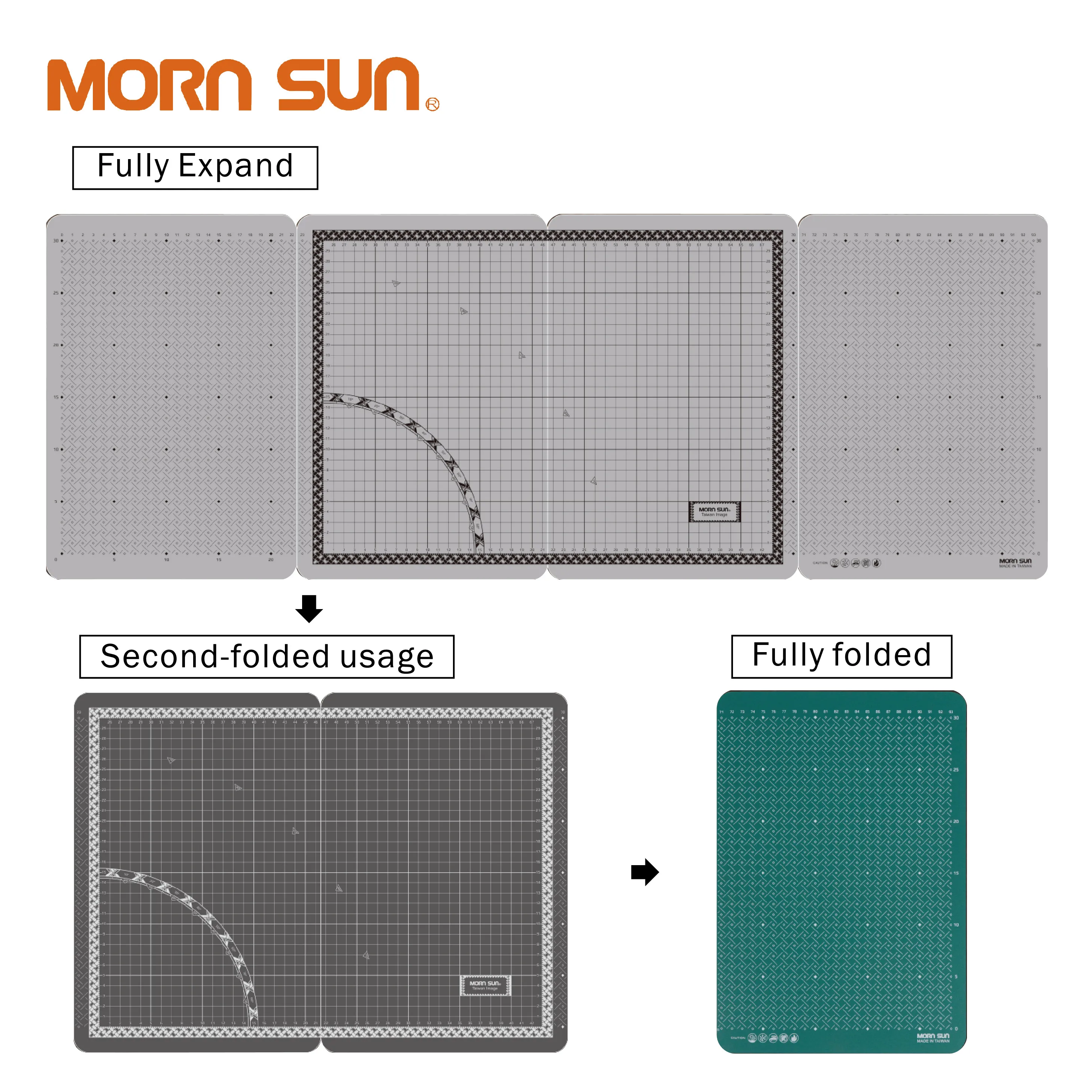 FLIP FUN CUTTING MAT, TPE Triple foldable cutting mat 3layers for durability handy size easy to carry